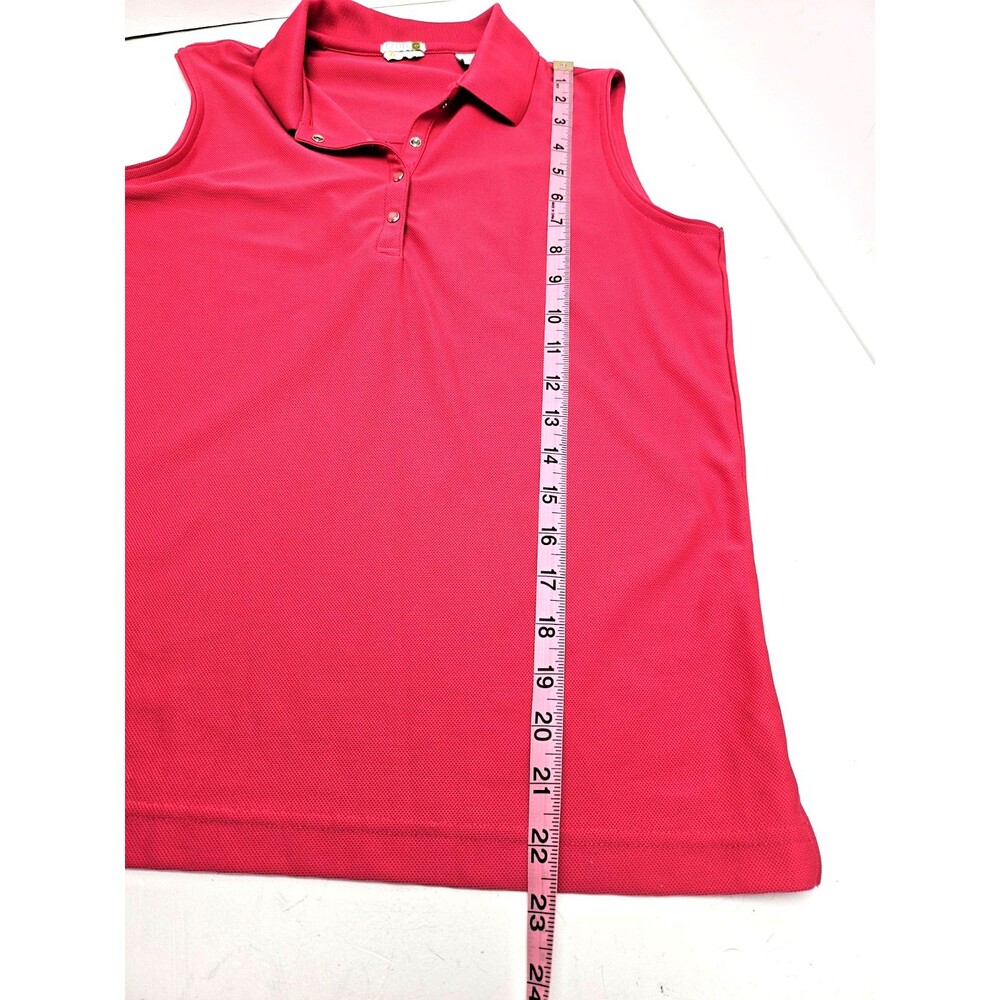 Izod Lacoste Sleeveless Polo Shirt Size S Pink  Longer Length - Picture 11 of 11